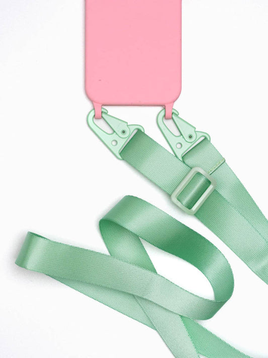 Handyband mit Karabiner Meadow Green - Susanno Universal Handyband in Mintgrün – Handyhülle zum Umhängen für Handys